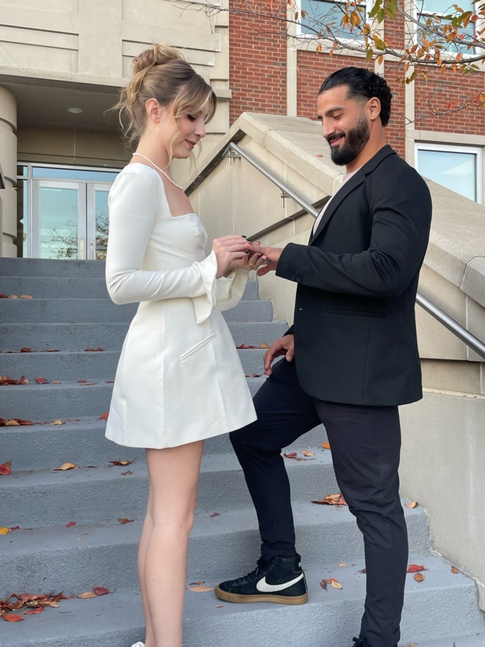 White mini wedding dress